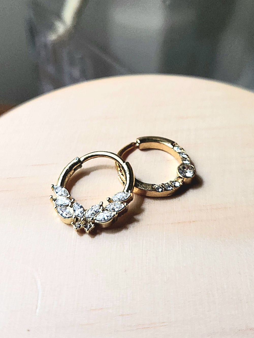 2 Pairs Womens Septum Gold Crystal/diamomd Piercing